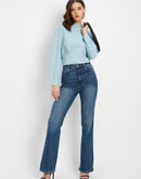 Madame Aqua Knot Detailed High Neck Top