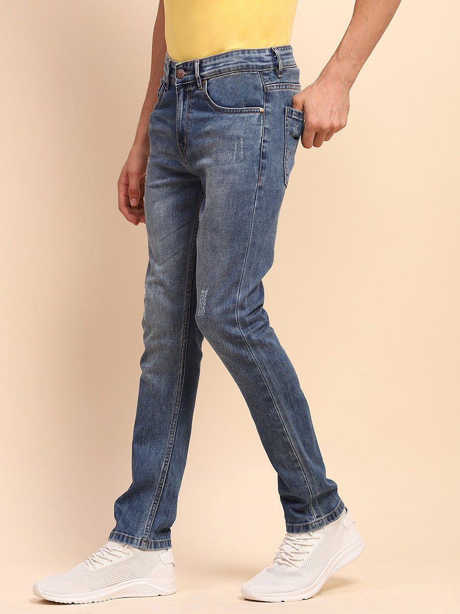 Camla Barcelona Mild Ripped Stone Wash Blue Cotton Denim