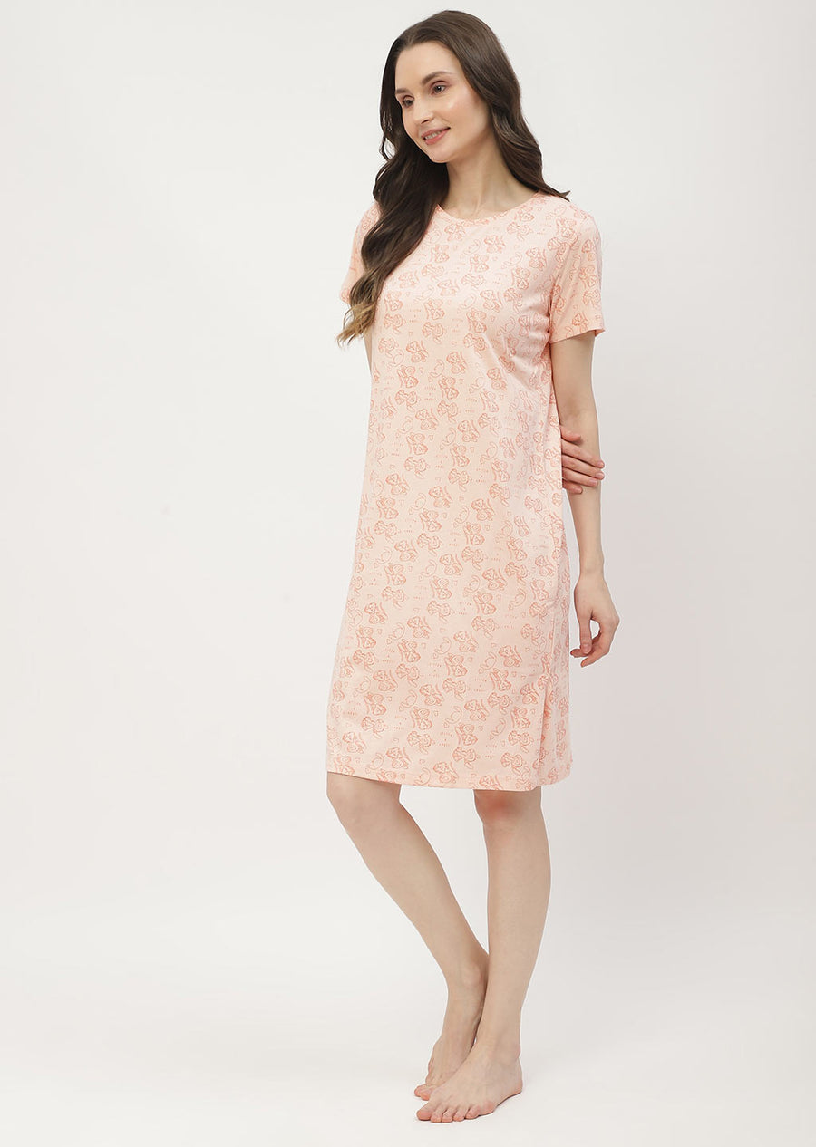 mSECRET Disney Printed Peach Night Dress