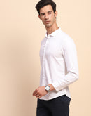 Camla Barcelona Solid Button Down White Cotton Shirt