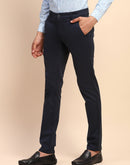 Camla Barcelona Solid Cotton Slash Pocket Navy Trouser