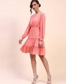 Camla Barcelona Two-Tiered Dark Peach Dress