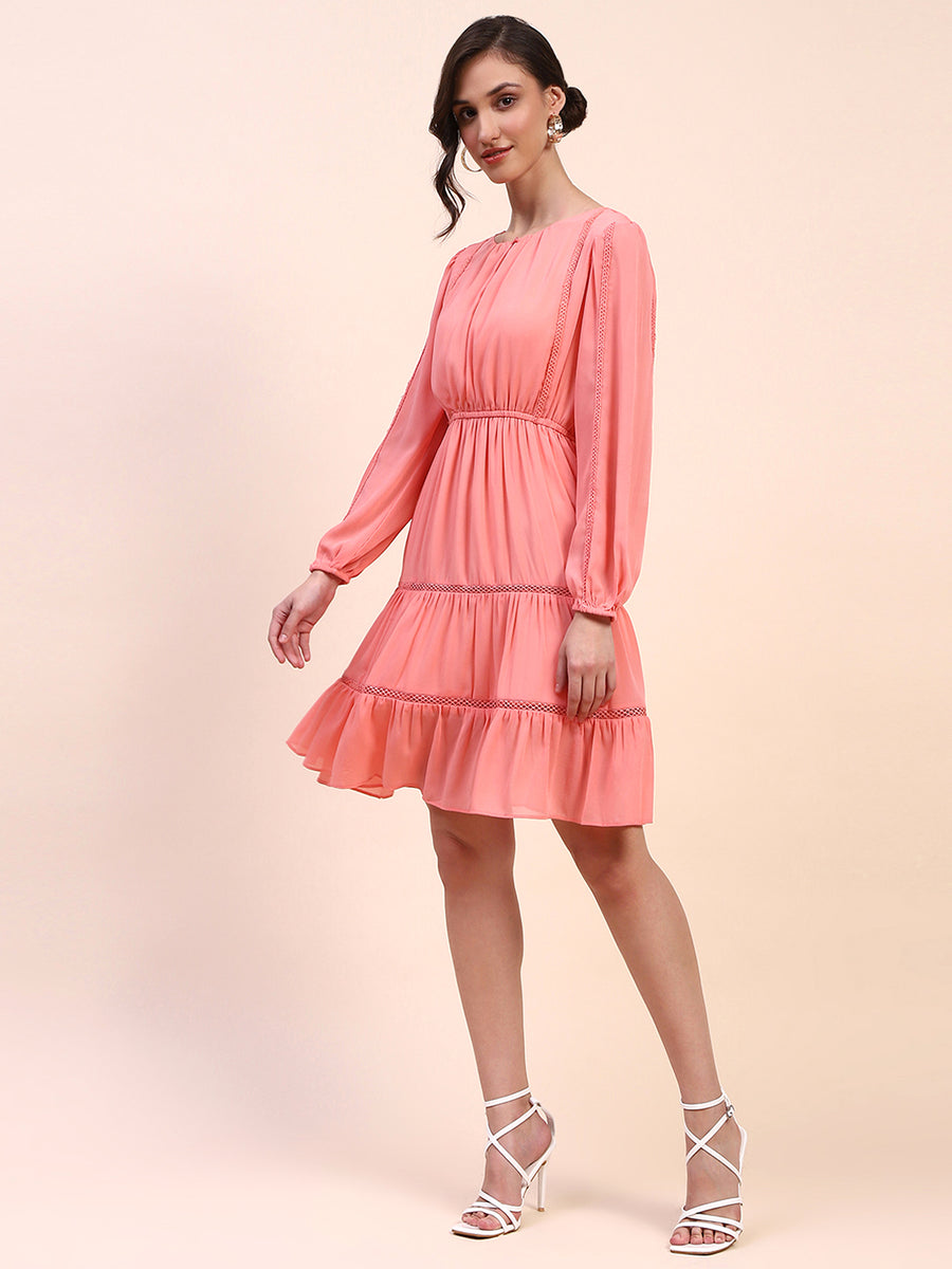 Camla Barcelona Two-Tiered Dark Peach Dress