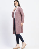 Madame Sheer Open Front Long Pink Shrug