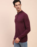 Camla Barcelona Zipped Mock Neck Purple Sweater