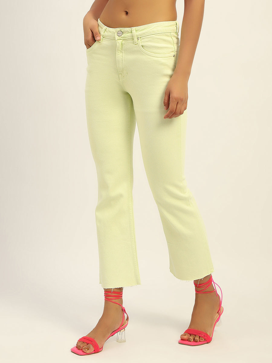 Madame Mid Rise Cotton Green Denim