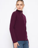 Madame Polar Fleece Half-Zipper Mulberry Sweatshirt