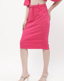 Madame Belted Waisted Hot Pink Pencil Skirt