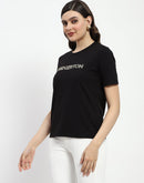 Madame Bridgerton Crystal Embellished Black T-Shirt