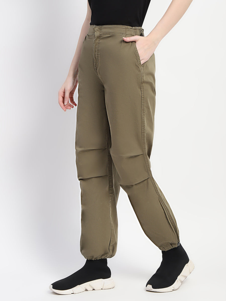 Madame Relax Fit Olive Cotton Joggers