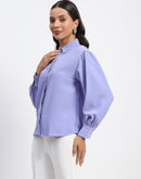 Madame Embellished Cuffed Sleeve Mauve Shirt