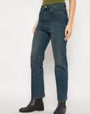 Madame Cotton Blend Stone Wash Straight Fit Tinted Blue Denim Jeans