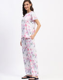 mSECRET Pink Tie-Dye Night Suit Set with Relaxed Fit