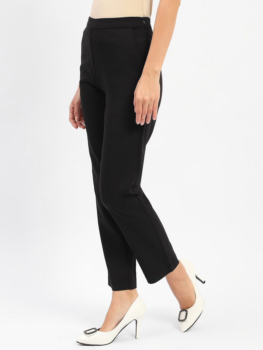 Madame Tapered Fit Black Trousers