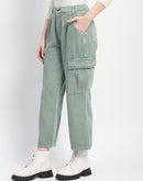 Madame Wide Legged Functional Green Cargo Pants