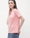 Madame Logo Print Pink Regular T-Shirt