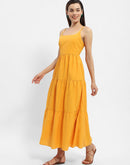 Madame Cami Neck Orange Tiered Maxi Dress