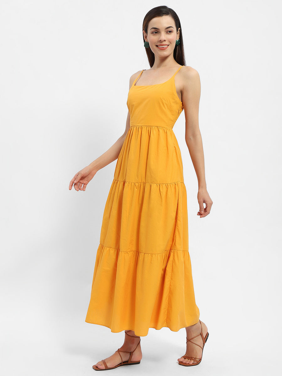 Madame Cami Neck Orange Tiered Maxi Dress