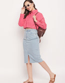 Madame Pink Schiffli Crop Shirt