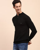 Camla Barcelona Half Zipped Mock Neck Black Sweater