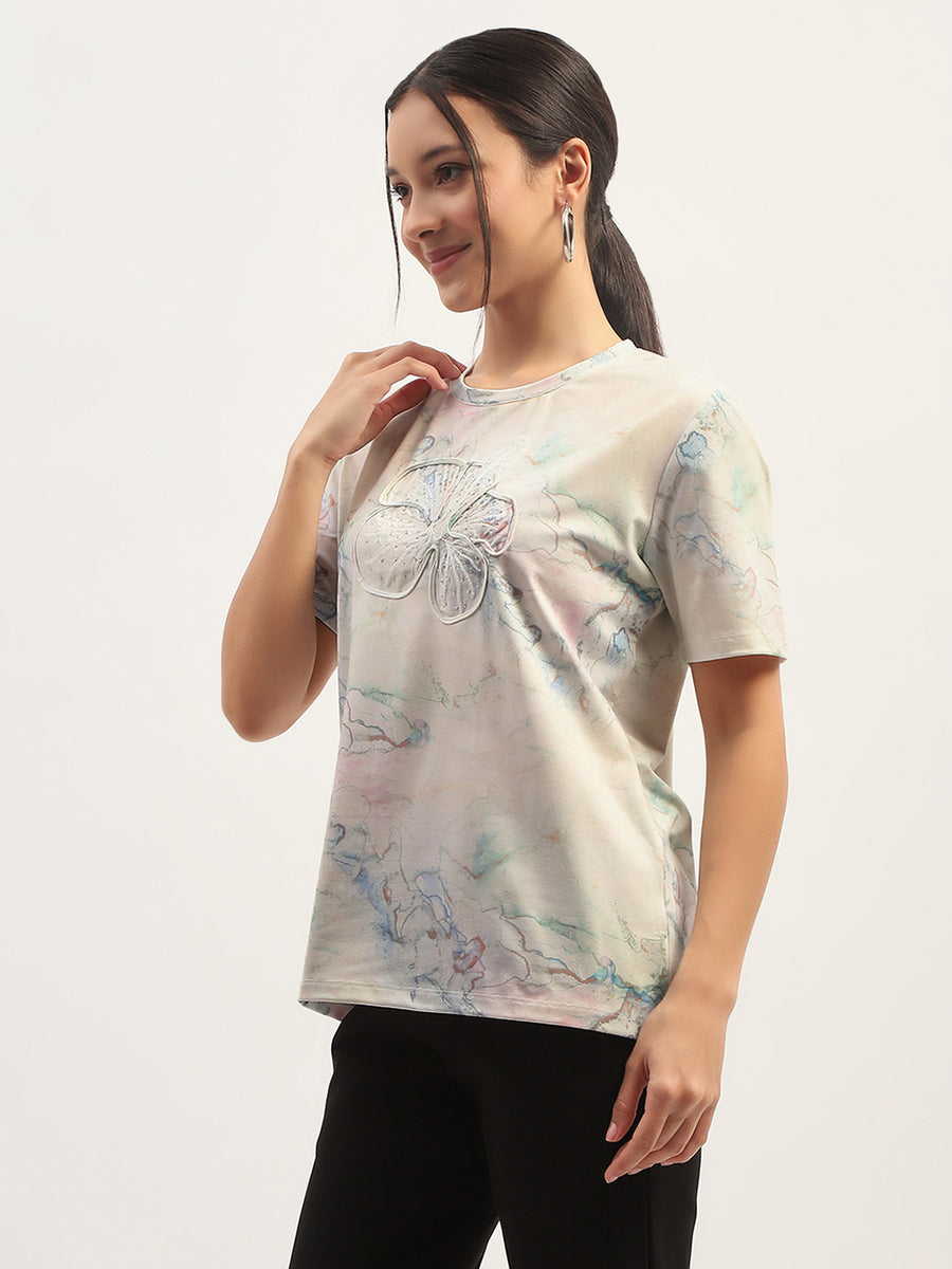 Madame Printed White T-Shirt