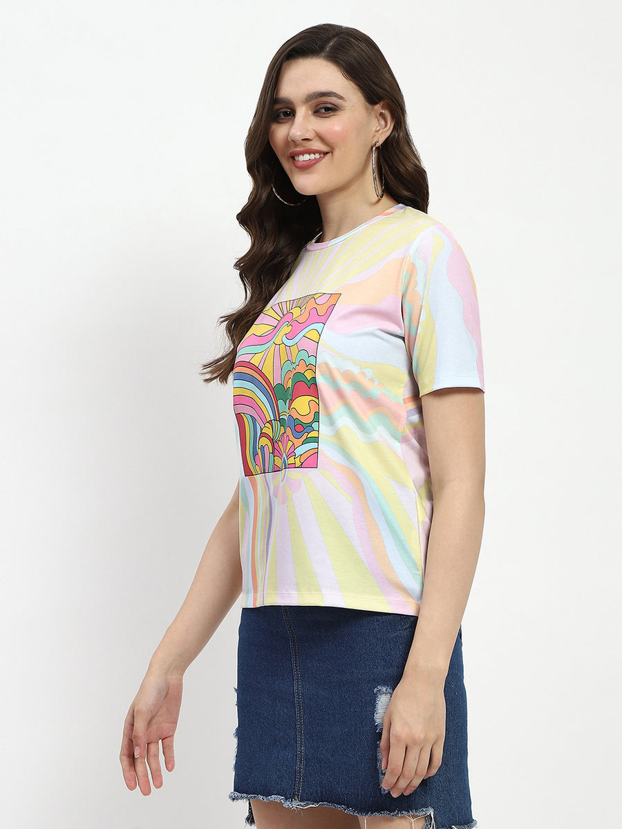 Madame Graphic Print Short Sleeve White T-Shirt