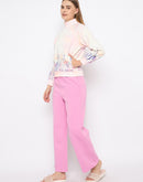 mSECRET Printed Sweatshirt and Bottoms Pink Night suit