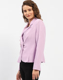 Madame Single Breasted Embellished Mauve Blazer