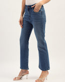 Madame Dark Blue Straight Fit Cotton Denim