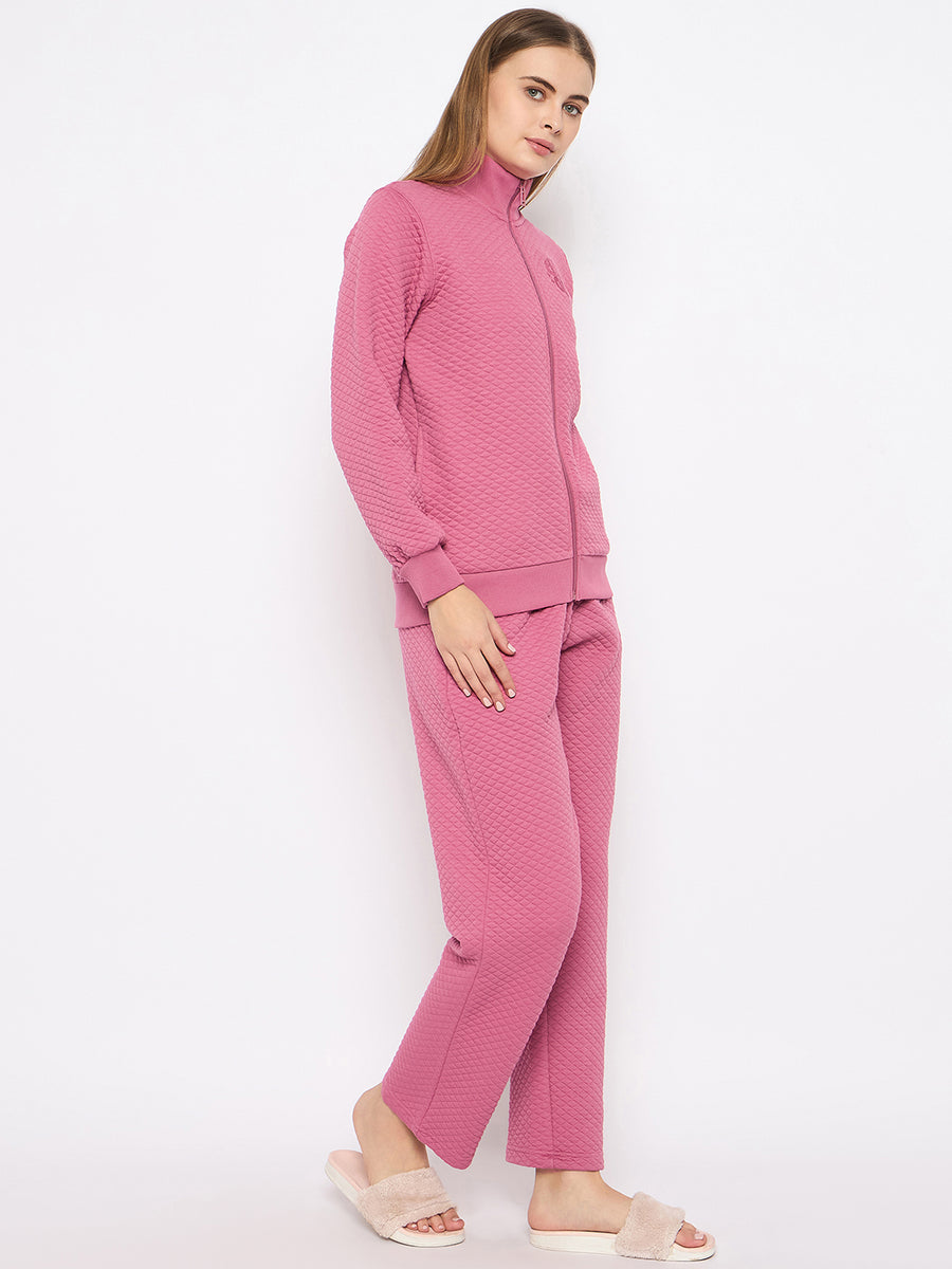 mSECRET Self Designed Zip Top and Pink Night Suit