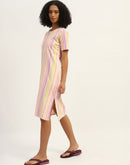 mSECRET Striped Pink Cotton Night Dress