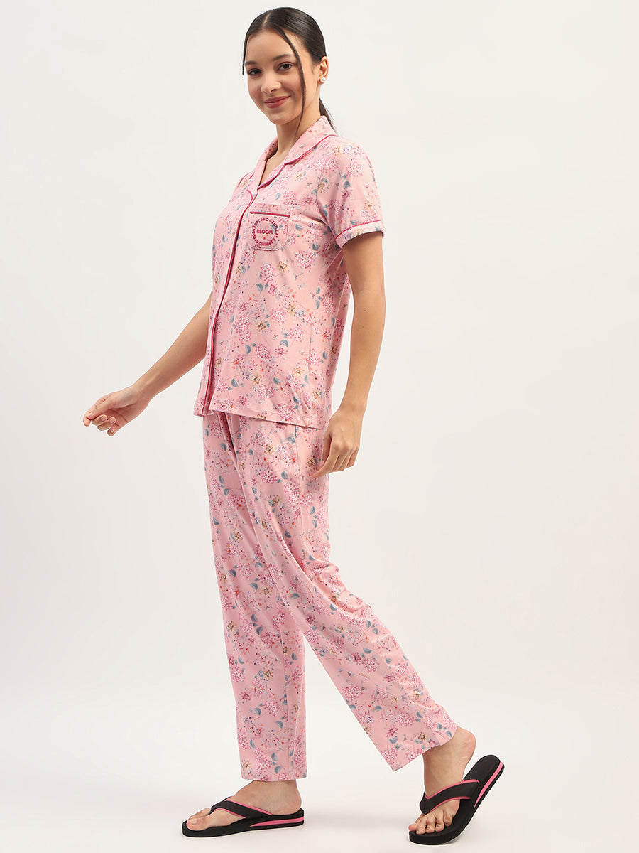 mSECRET Printed Pink Nightsuit Set