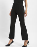 Madame Solid Black Flared Trouser