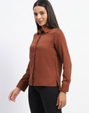 Madame Collared Button Down Cuffed Shirt