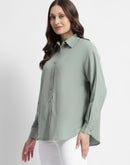 Madame Dusty Green Regular Full Sleeve Shirt