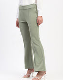 Madame Pleated Elasticated Waist Solid Mint Trousers