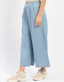 Madame Wide Leg Cropped Light Blue Denim