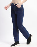 Madame Straight-Fit Dark Blue Cotton Jeans