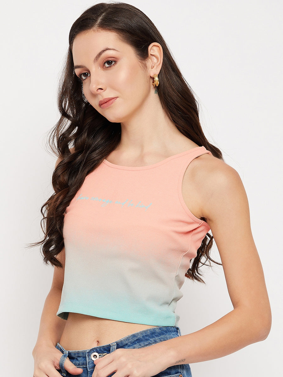 Madame Sublimation  Aqua Cotton Crop Top