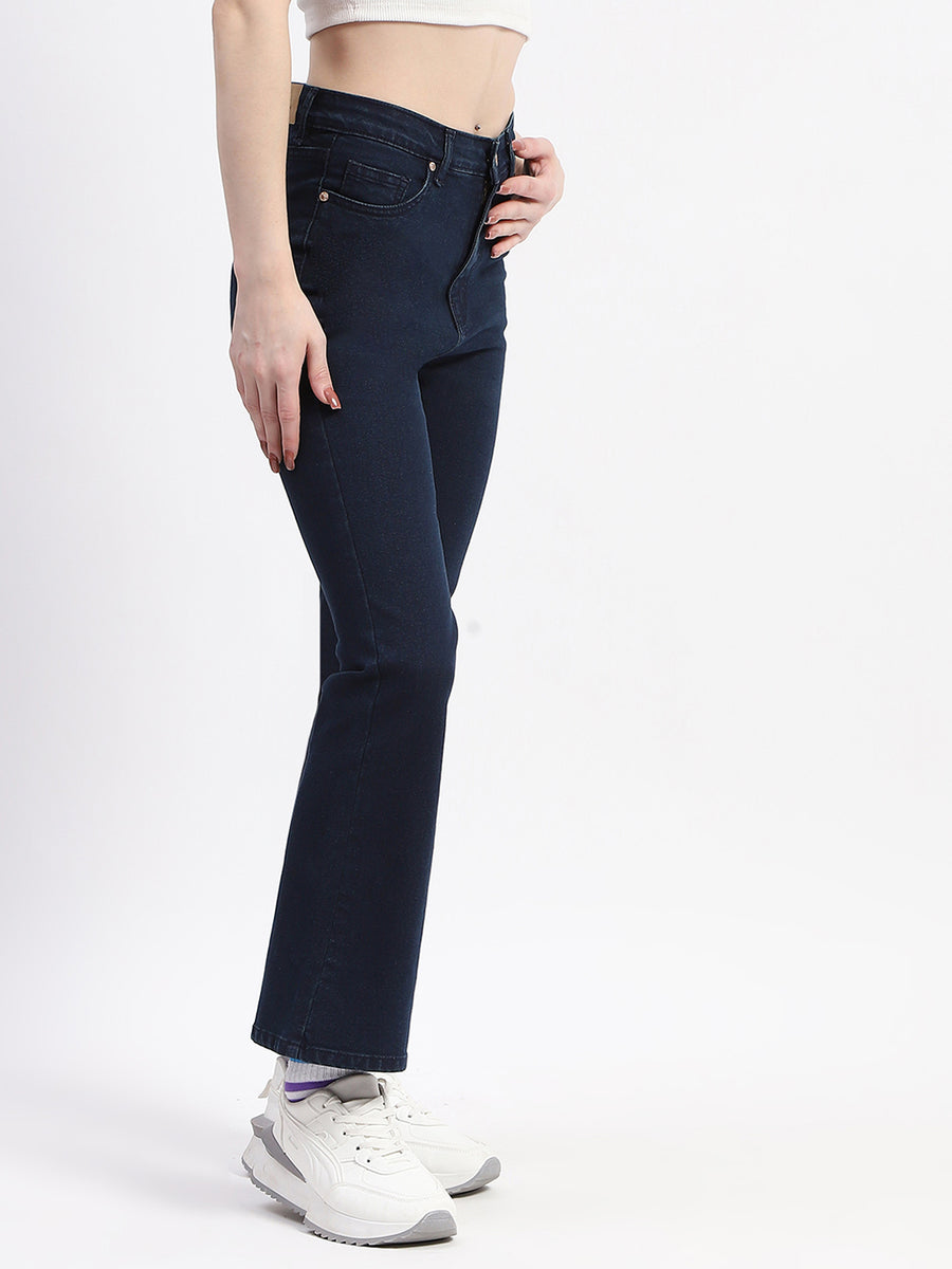 Madame Straight-Fit Dark Blue Cotton Jeans