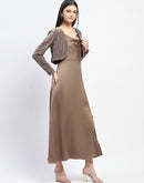 Madame Cowl Neck Golden Satin Maxi Dress