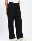 Madame Wide Legged Solid Black Trousers