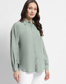 Madame Dusty Green Regular Full Sleeve Shirt