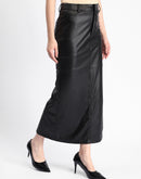 Madame Black Faux Leather Mermaid Skirt