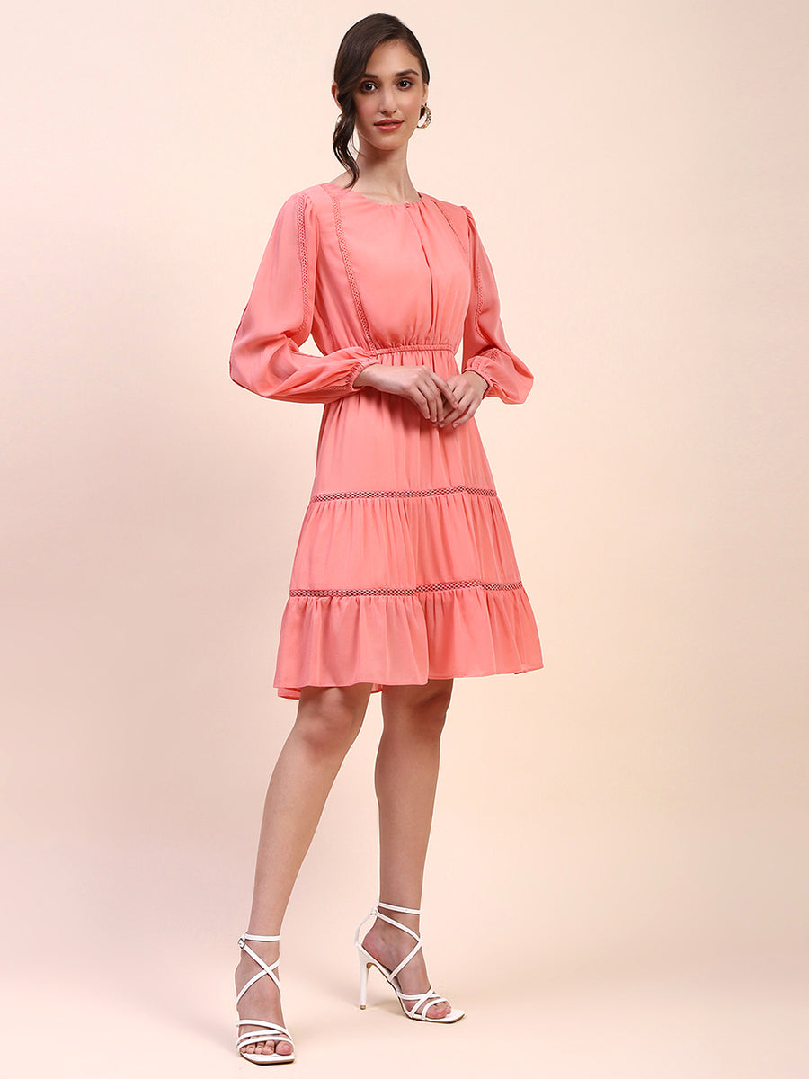 Camla Barcelona Two-Tiered Dark Peach Dress