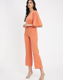 Madame Orange V Neck Jumpsuit