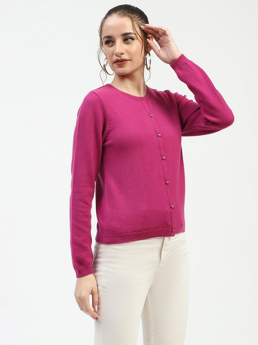 Madame Magenta Button-Up Cardigan