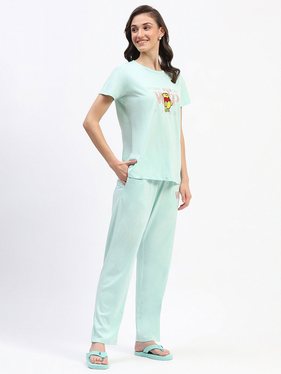 mSECRET Disney Typography Cotton Mint Night Suit Set