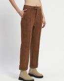 Madame Solid Tan Pleated Gurkha Trousers