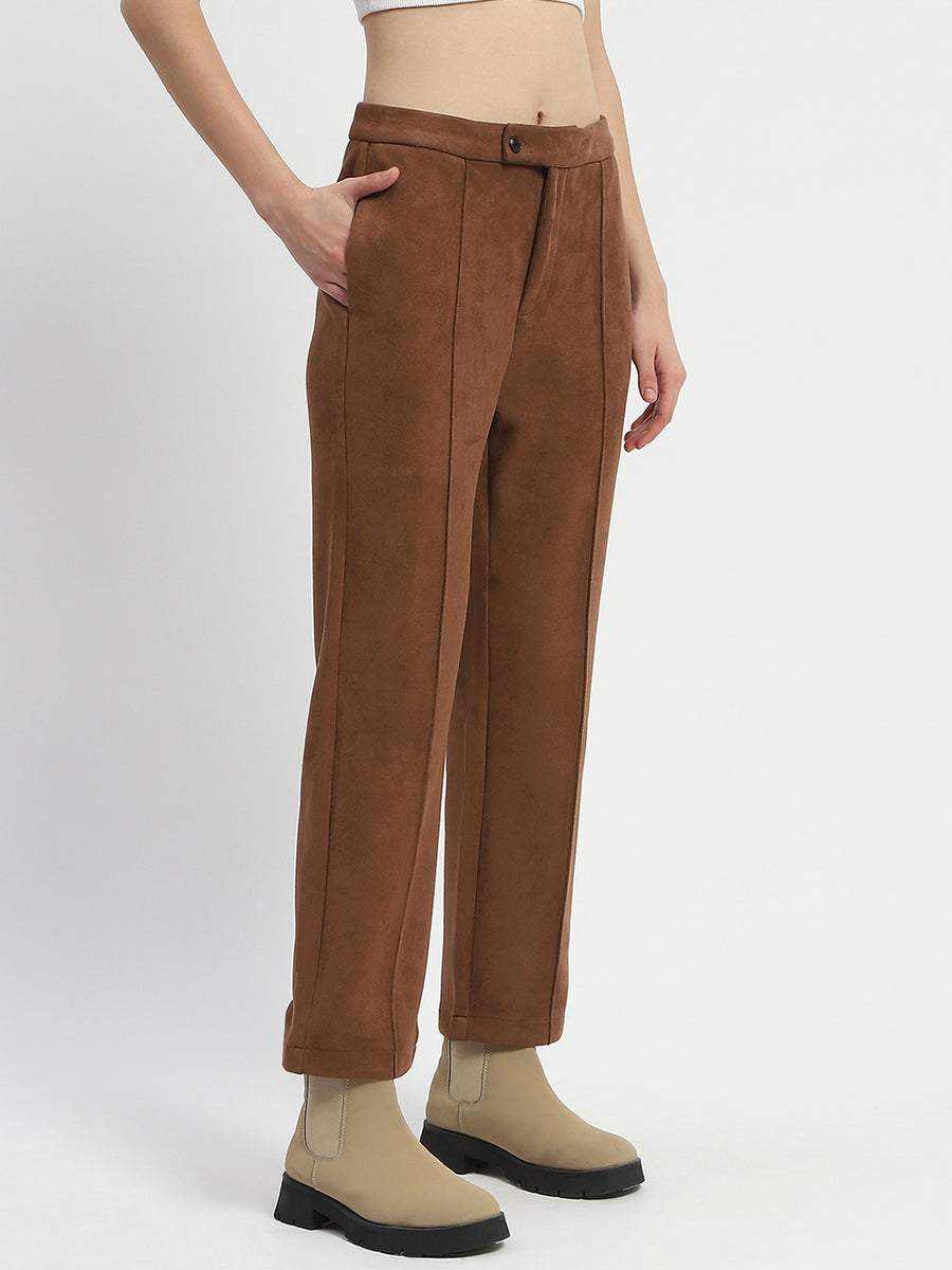 Madame Solid Tan Pleated Gurkha Trousers